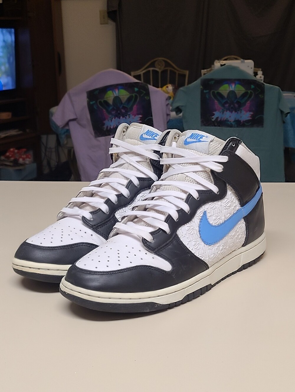 Nike Dunk High EMB University Blue hi top skateboard sneakers size 10